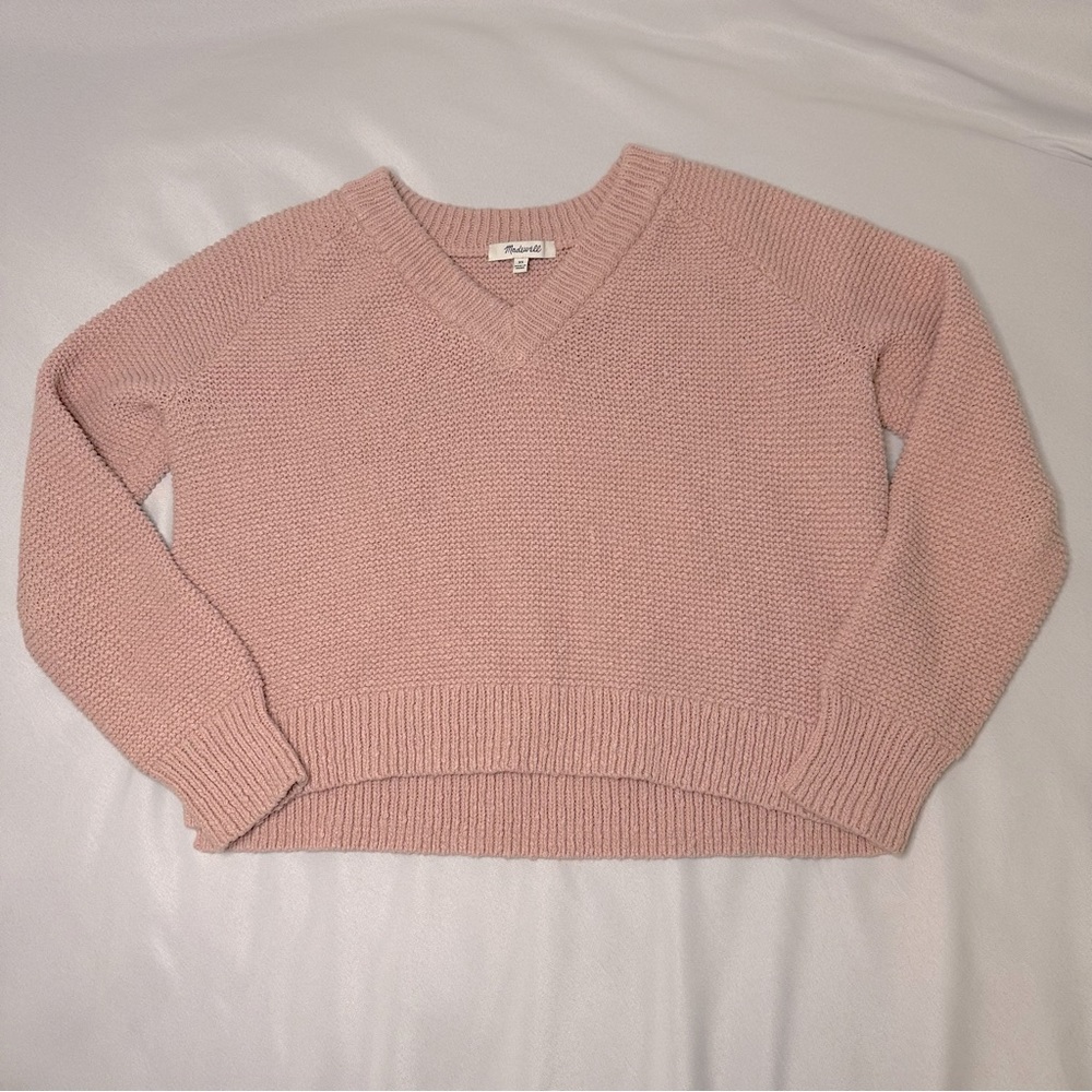 Light Pink Madewell Loose Fit Deep V Knitted Sweater